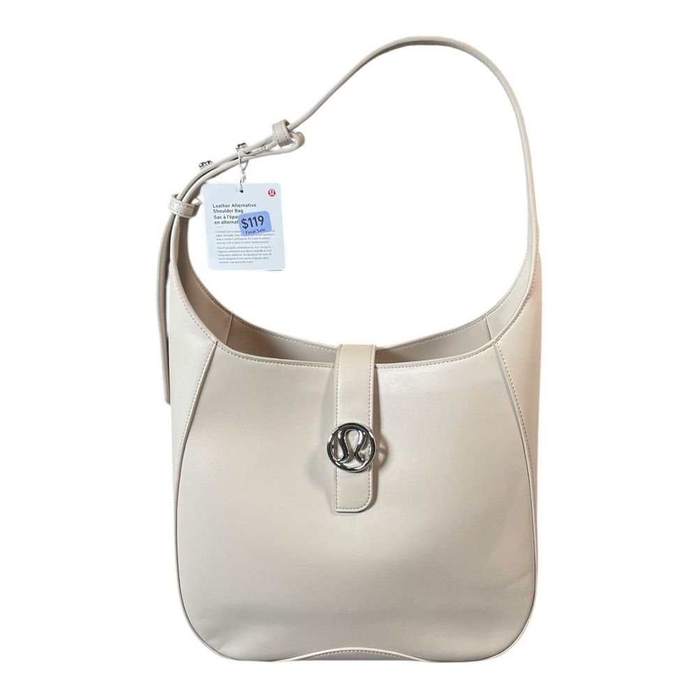 Lululemon Cactus Leather Shoulder Bag 8L Cashew With Silver Hardware & Dust Bag
